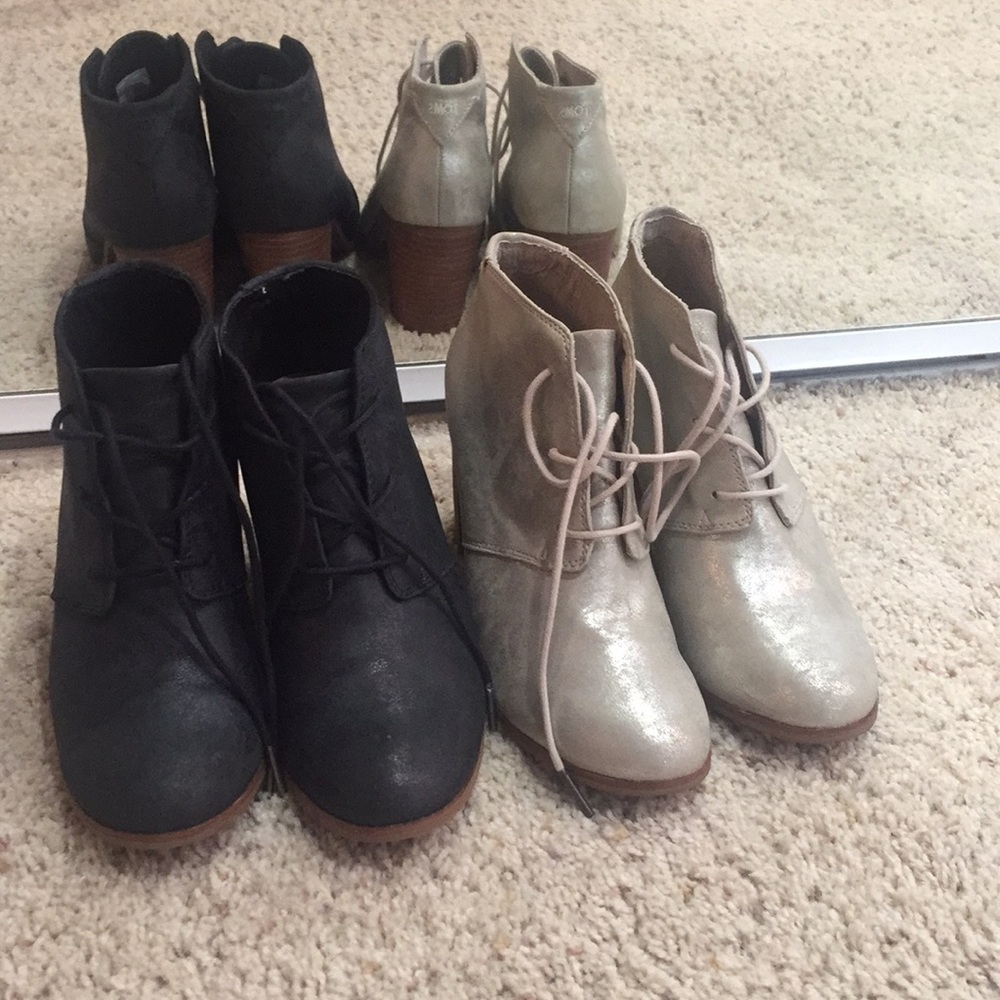 Two pairs of TOMS Botties